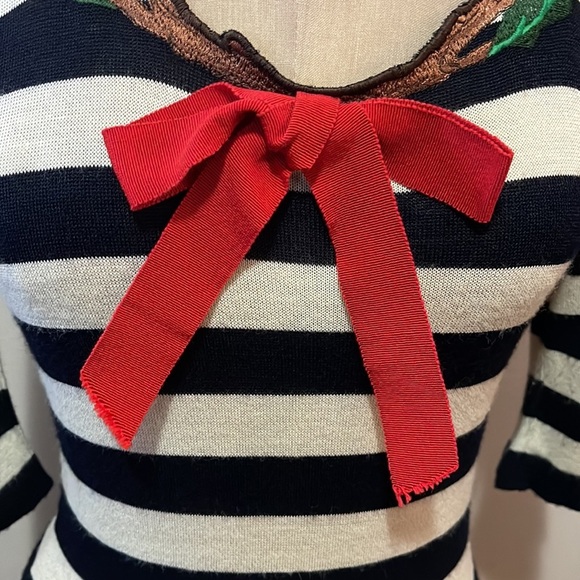 Moschino Cheap Chic Sailor Black White Red Dress Laurel Leaves - Picture 3 of 11